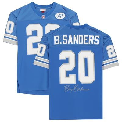 Barry Sanders Detroit Lions Fanatics Authentic Autographed Blue Mitchell & Ness Authentic Jersey