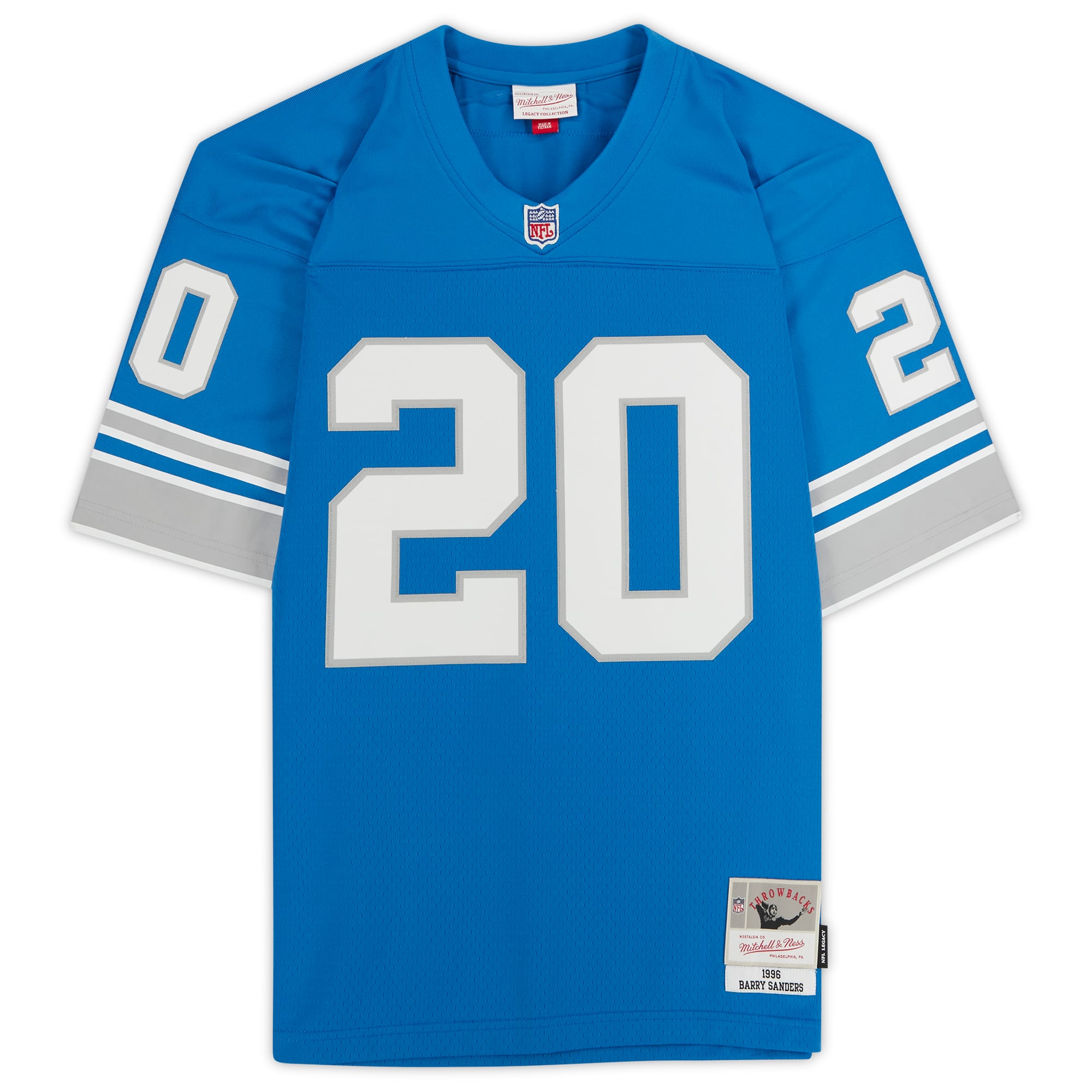 Barry Sanders Detroit Lions Autographed Blue Mitchell & Ness Replica Jersey with "HOF 2004" Inscription