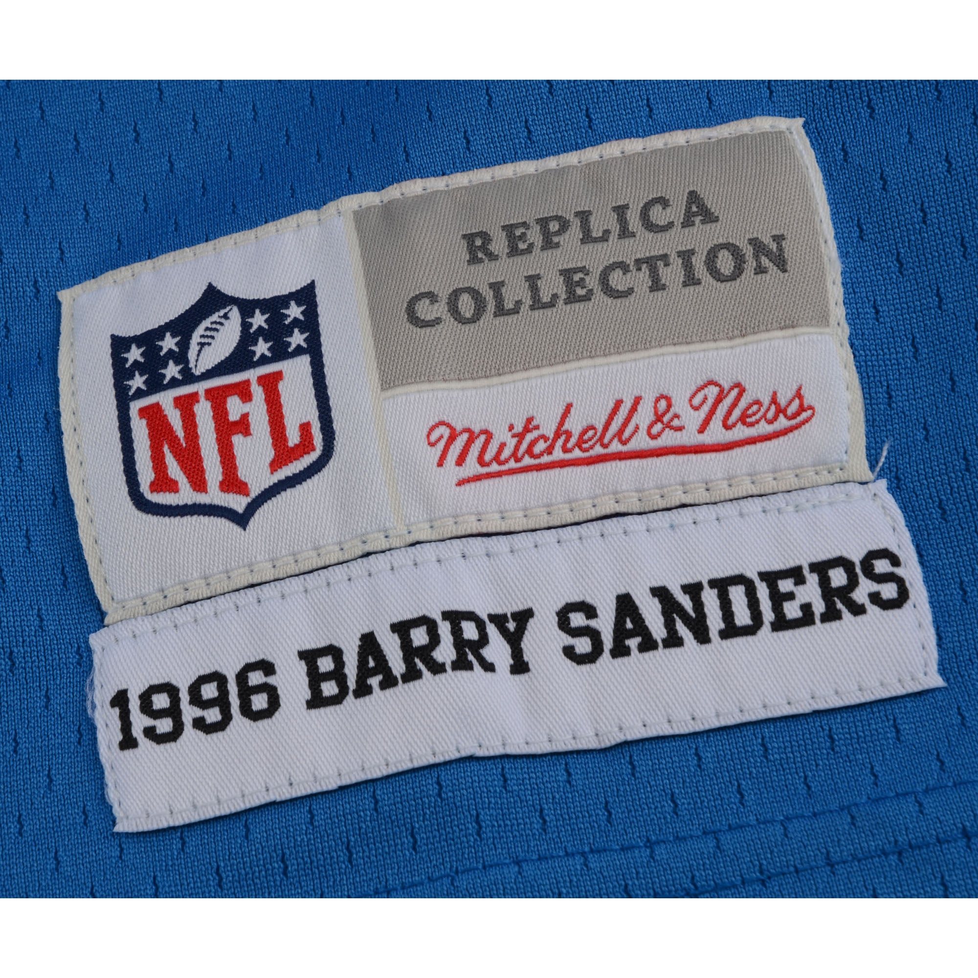 Barry Sanders Detroit Lions Autographed White Mitchell & Ness Replica Jersey with "HOF 04" Inscription