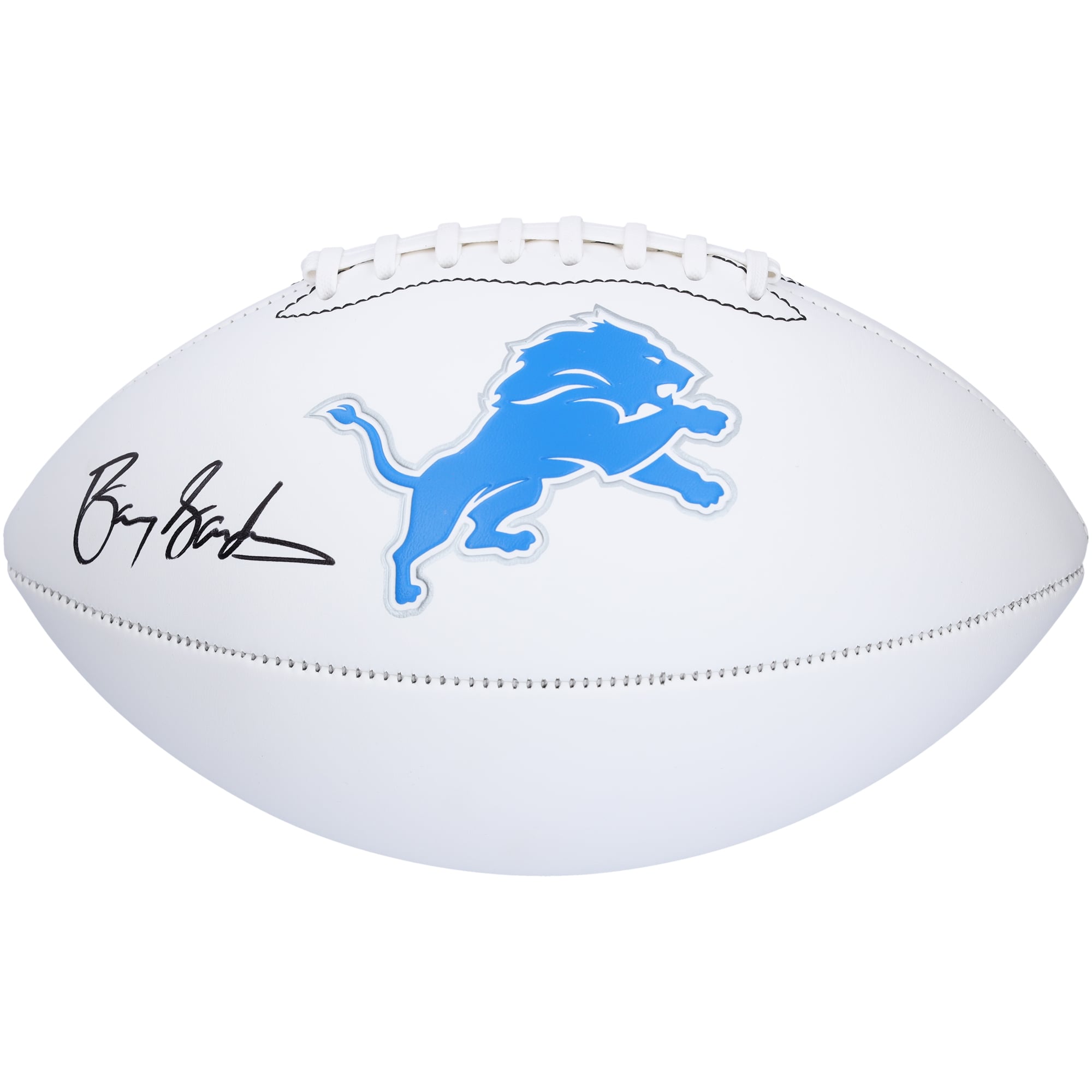 Barry Sanders Detroit Lions Autographed Franklin White Panel Football