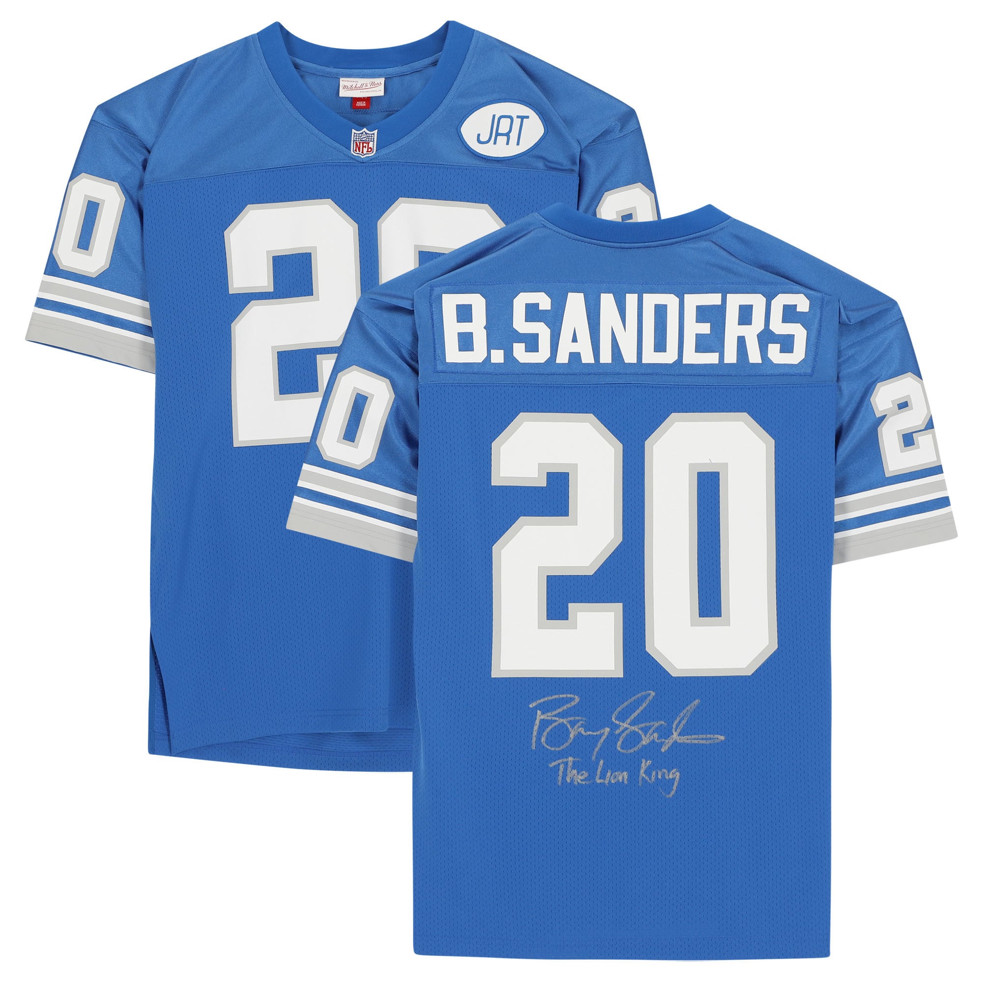 Barry Sanders Detroit Lions Autographed Light Blue Mitchell & Ness Authentic Jersey with "Lion King" Inscription