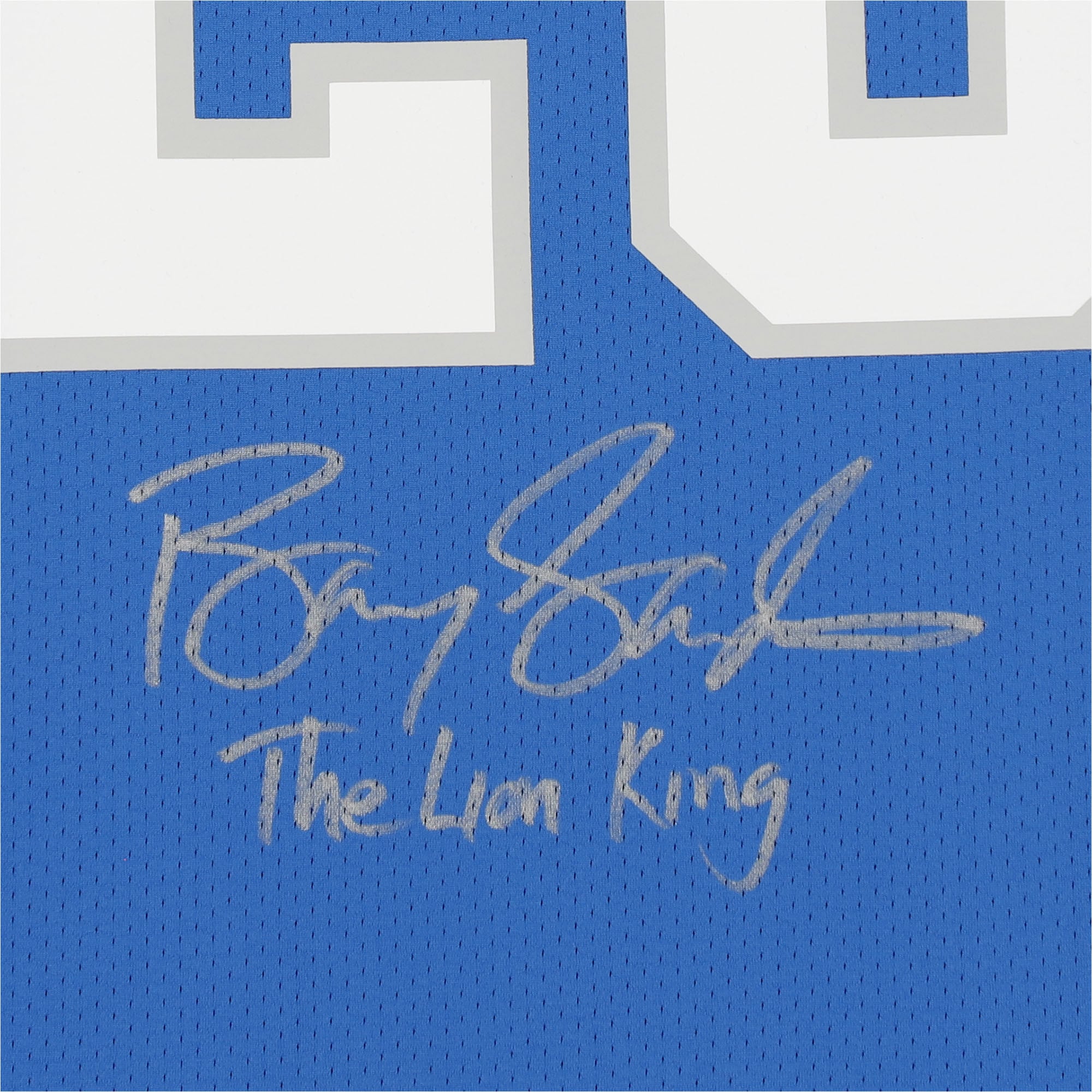 Barry Sanders Detroit Lions Autographed Light Blue Mitchell & Ness Authentic Jersey with "Lion King" Inscription
