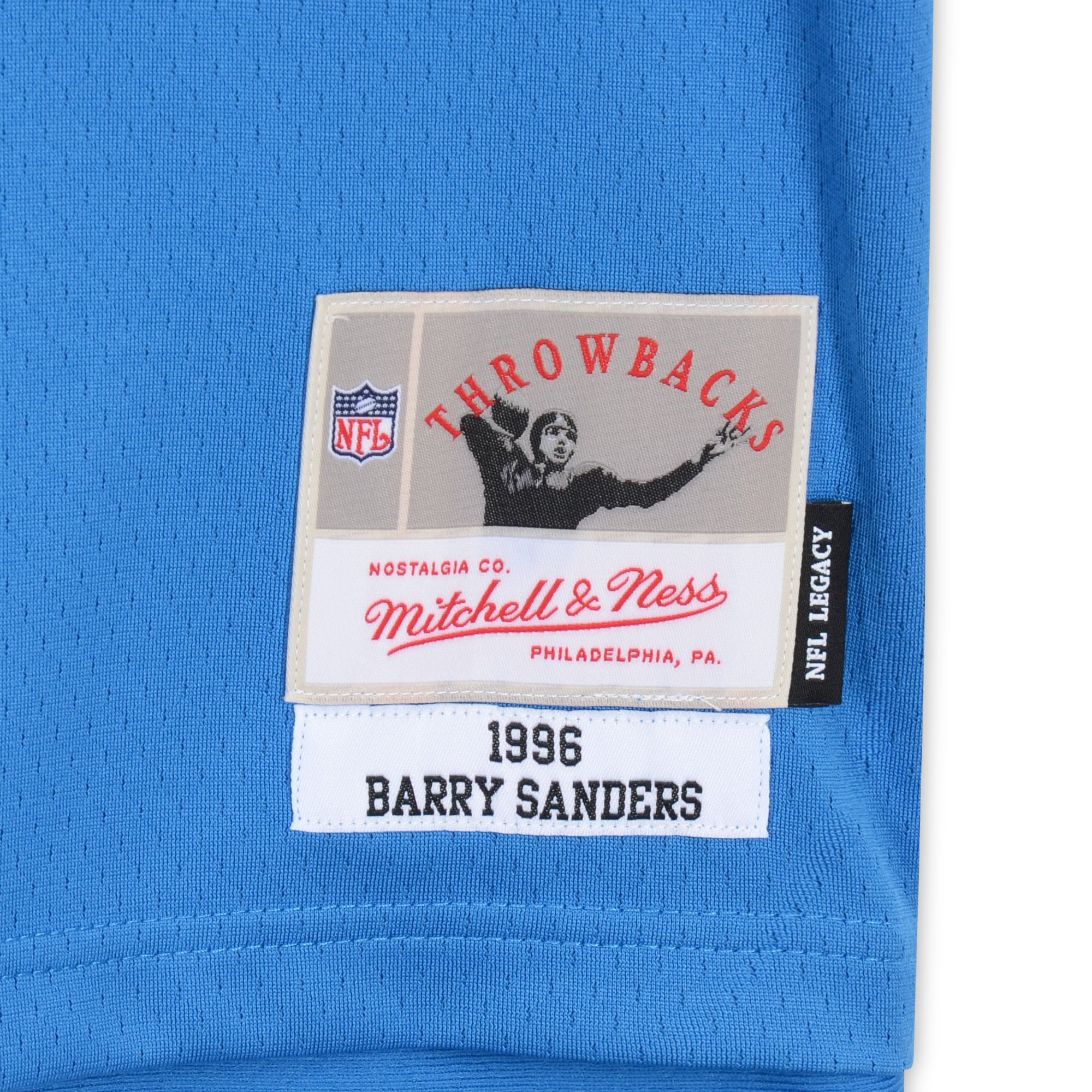Barry Sanders Detroit Lions Autographed Mitchell & Ness Blue Replica Jersey with "Lion King" Inscription