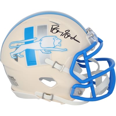 Barry Sanders Detroit Lions Autographed Fanatics Authentic Riddell Retro Speed Mini Helmet