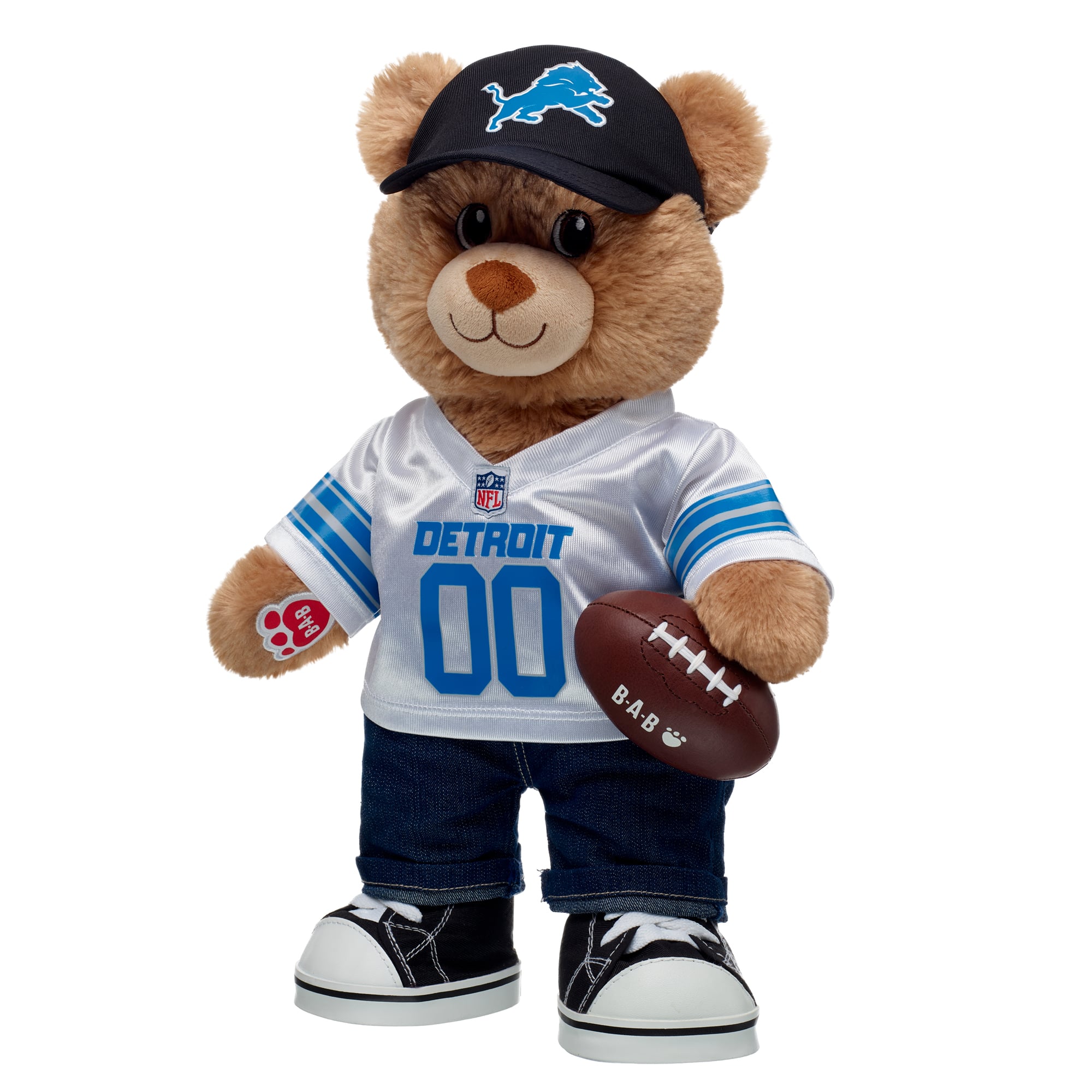 Coffret cadeau ours en peluche Build-A-Bear Detroit Lions Happy Hugs