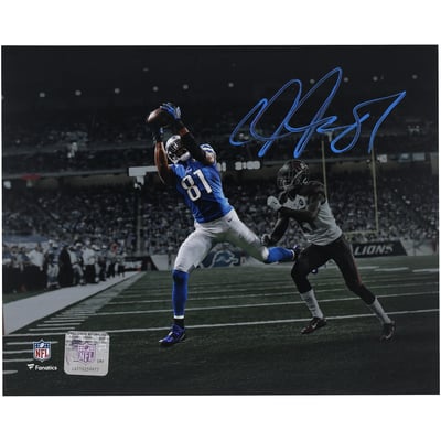 Calvin Johnson Detroit Lions Autographed Fanatics Authentic 8" x 10" Touchdown Catch Spotlight Photograph