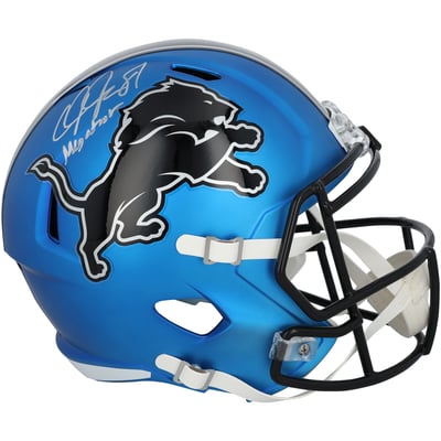 Calvin Johnson Detroit Lions Autographed Fanatics Authentic Riddell 2024 Alternate Speed Replica Helmet with "Megatron" Inscription