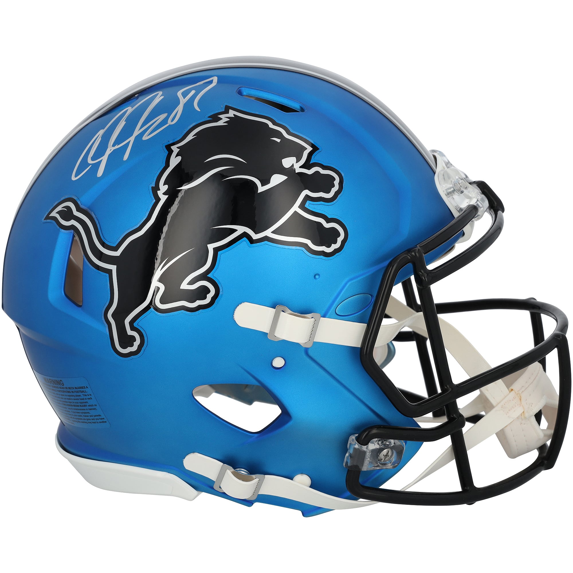 Casque Riddell Speed ​​Authentic 2024 autographié par Calvin Johnson (Detroit Lions)