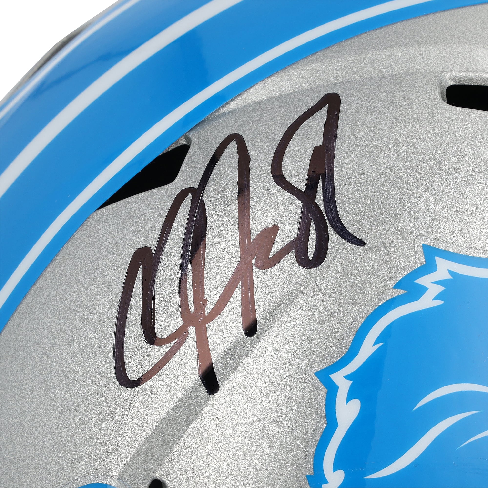 Casque réplique Riddell Speed ​​2024 autographié par Calvin Johnson (Detroit Lions)