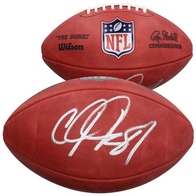 Calvin Johnson Detroit Lions Autographed Fanatics Authentic Wilson Duke Full Color Football