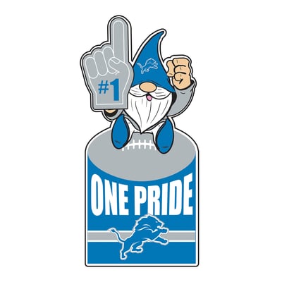 Detroit Lions 30" Metal Gnome 3-in-1 Outdoor Yard Sign