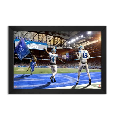 Detroit Lions Amon-Ra St. Brown & Jared Goff 14" x 20" Two-Player Framed Print