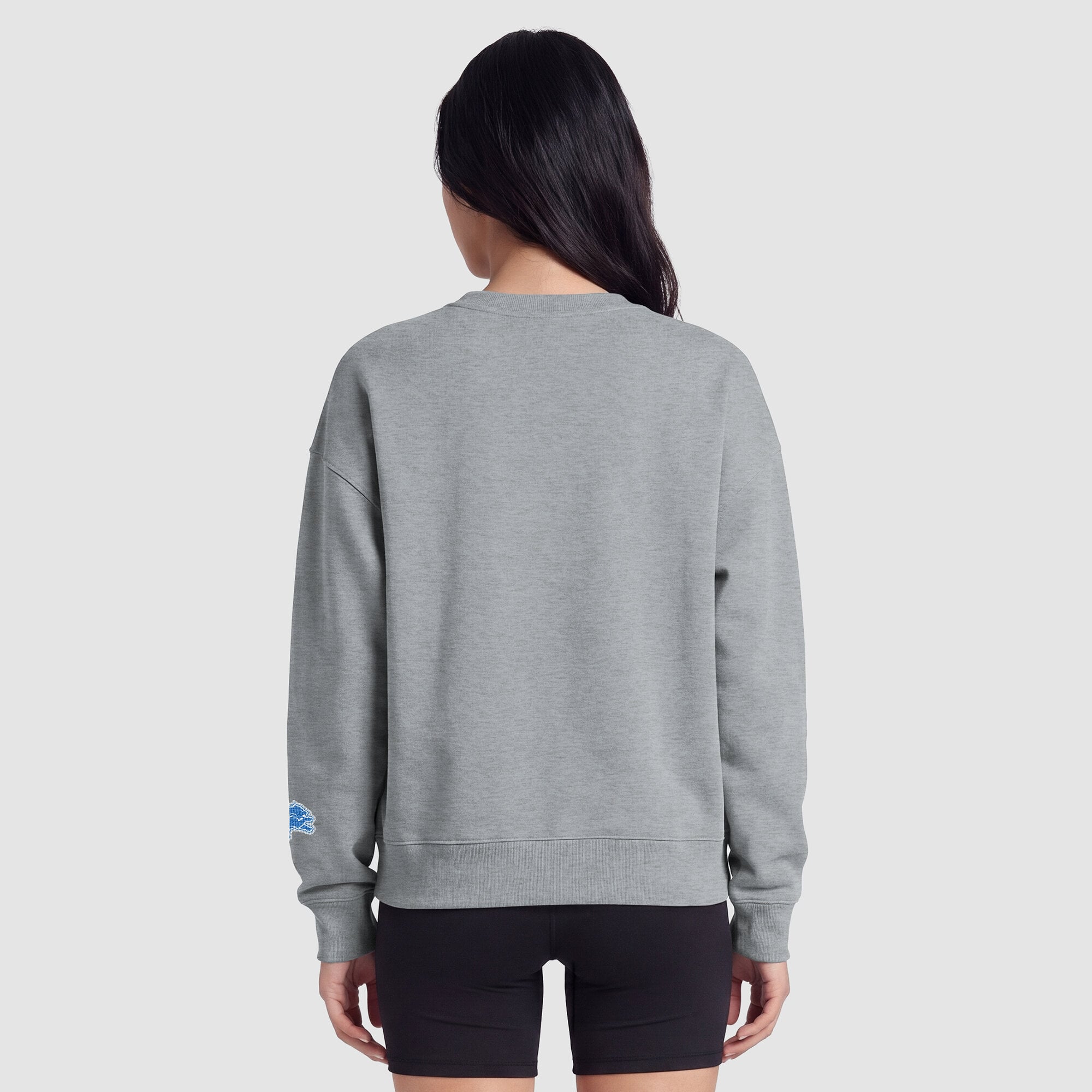 Detroit Lions Champion Women's Contrast Lined Sweatshirt - Heather Gray