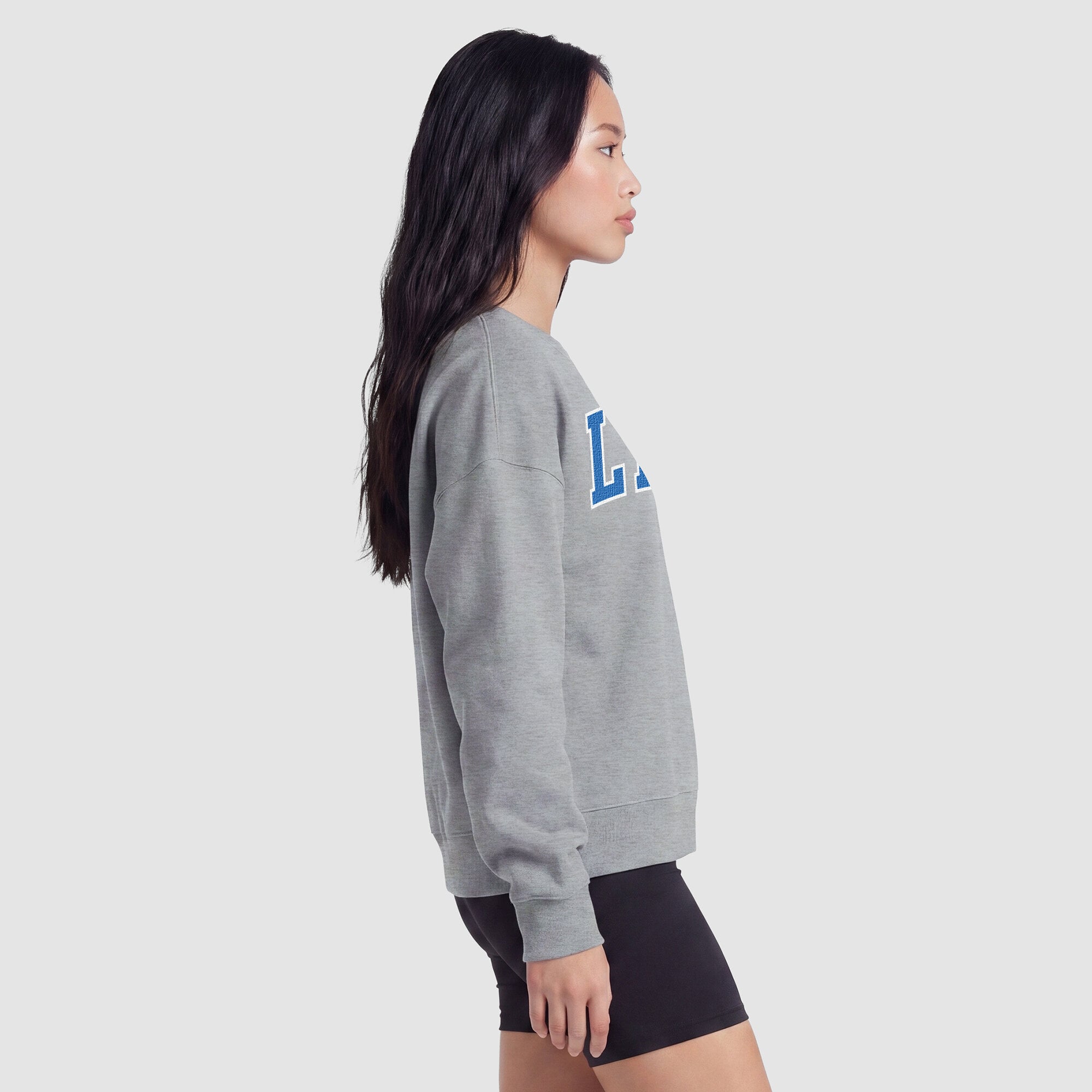 Detroit Lions Champion Women's Contrast Lined Sweatshirt - Heather Gray