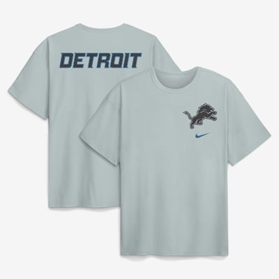 Camiseta de manga corta Nike Rivalries de algodón grueso y corte holgado del Detroit Lions - Hombre