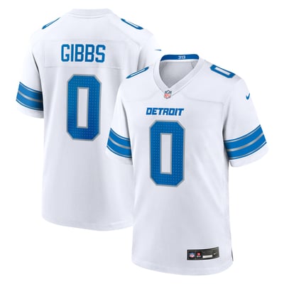Camiseta Nike Game de la 2ª equipación del Detroit Lions - Blanco - Jahmyr Gibbs - Hombre