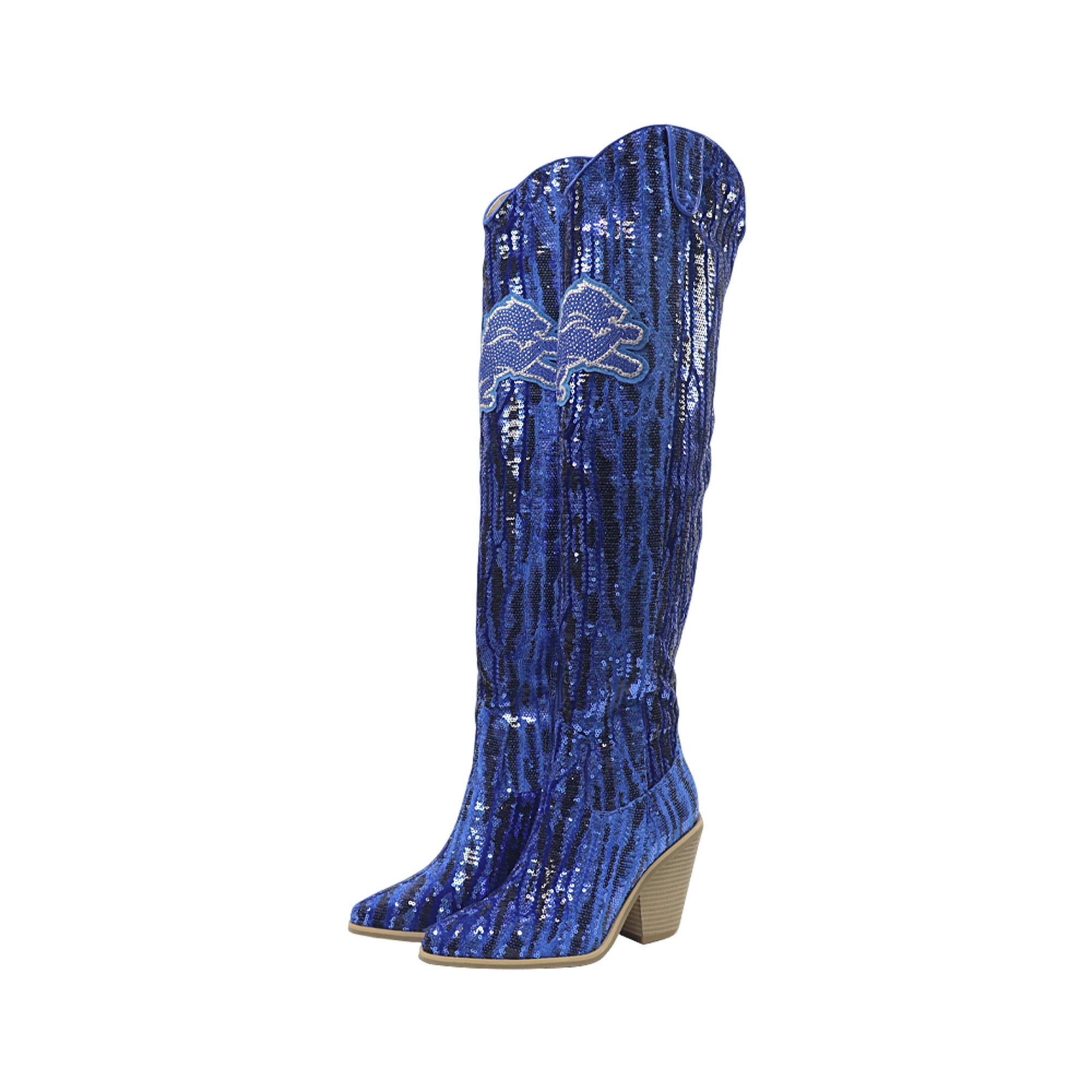Bottes cuissardes à sequins bicolores FABGATING de Cuce Detroit Lions