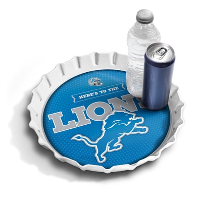 Detroit Lions Fanpoint 13" Bottle Cap Serving Tray