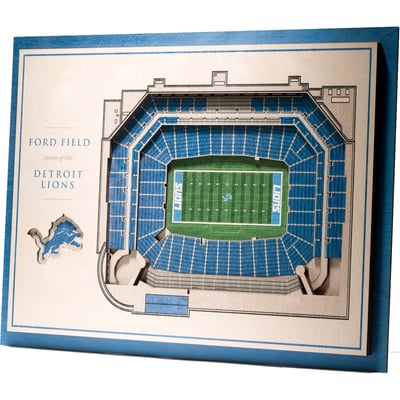 Detroit Lions Fanpoint 17'' x 13'' 5-Layer StadiumView 3D Wall Art