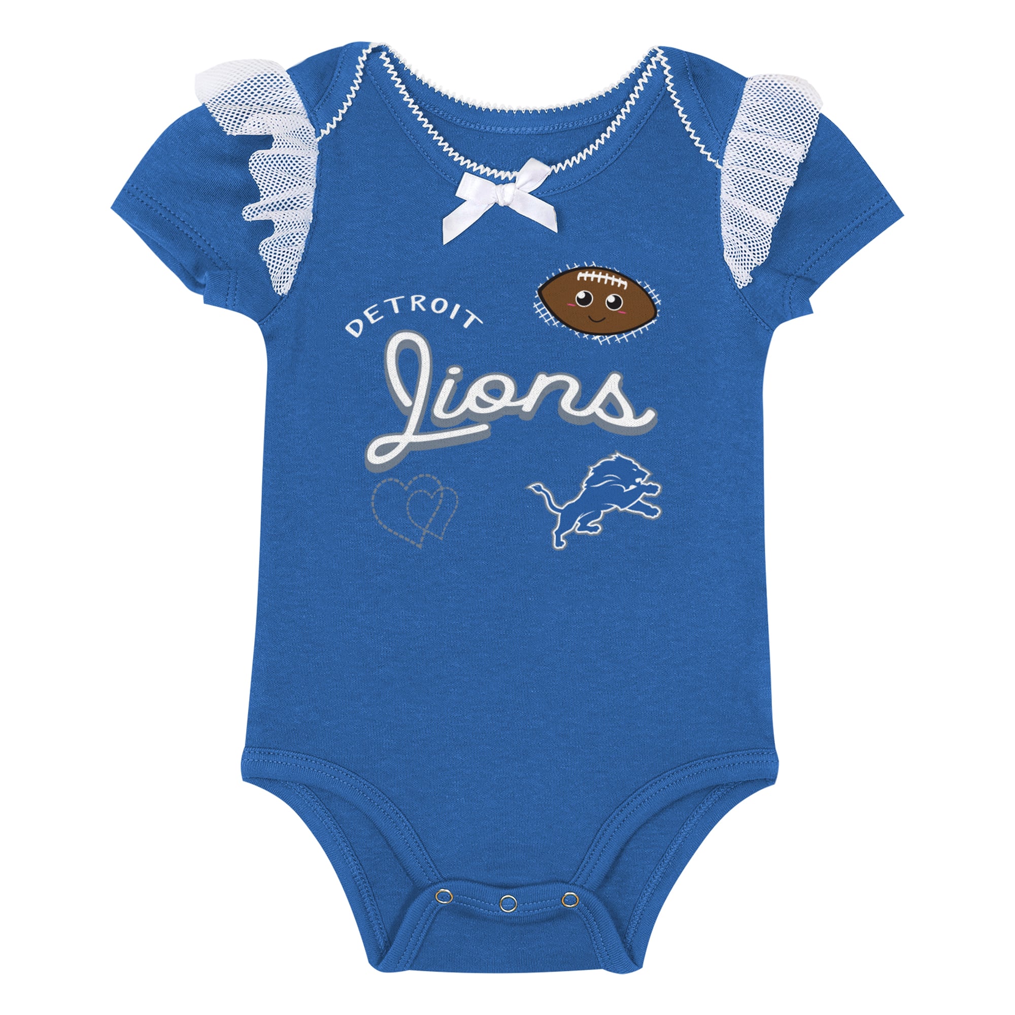 Ensemble body et jupe imprimé cœurs fondus bleu Detroit Lions pour bébé fille Outerstuff