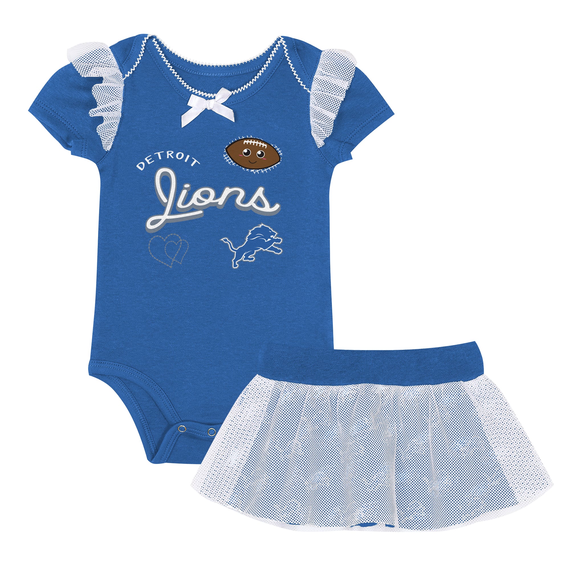 Ensemble body et jupe imprimé cœurs fondus bleu Detroit Lions pour bébé fille Outerstuff