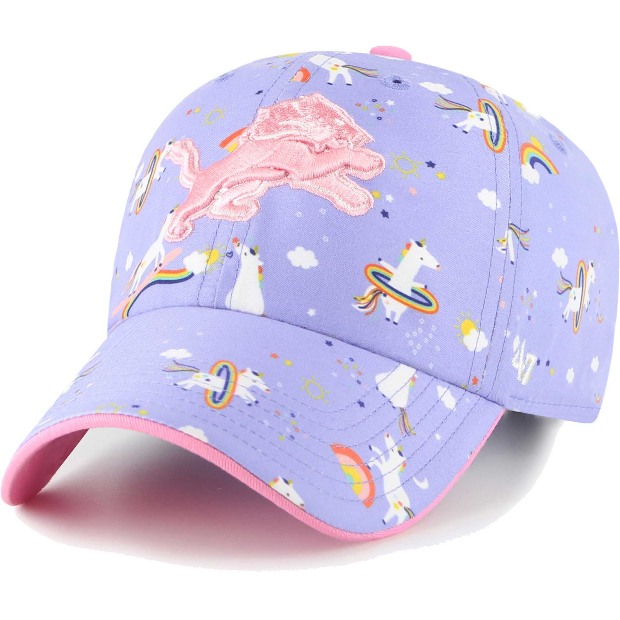Girls Preschool '47 Lavender Detroit Lions Unicorn Clean Up Adjustable Hat