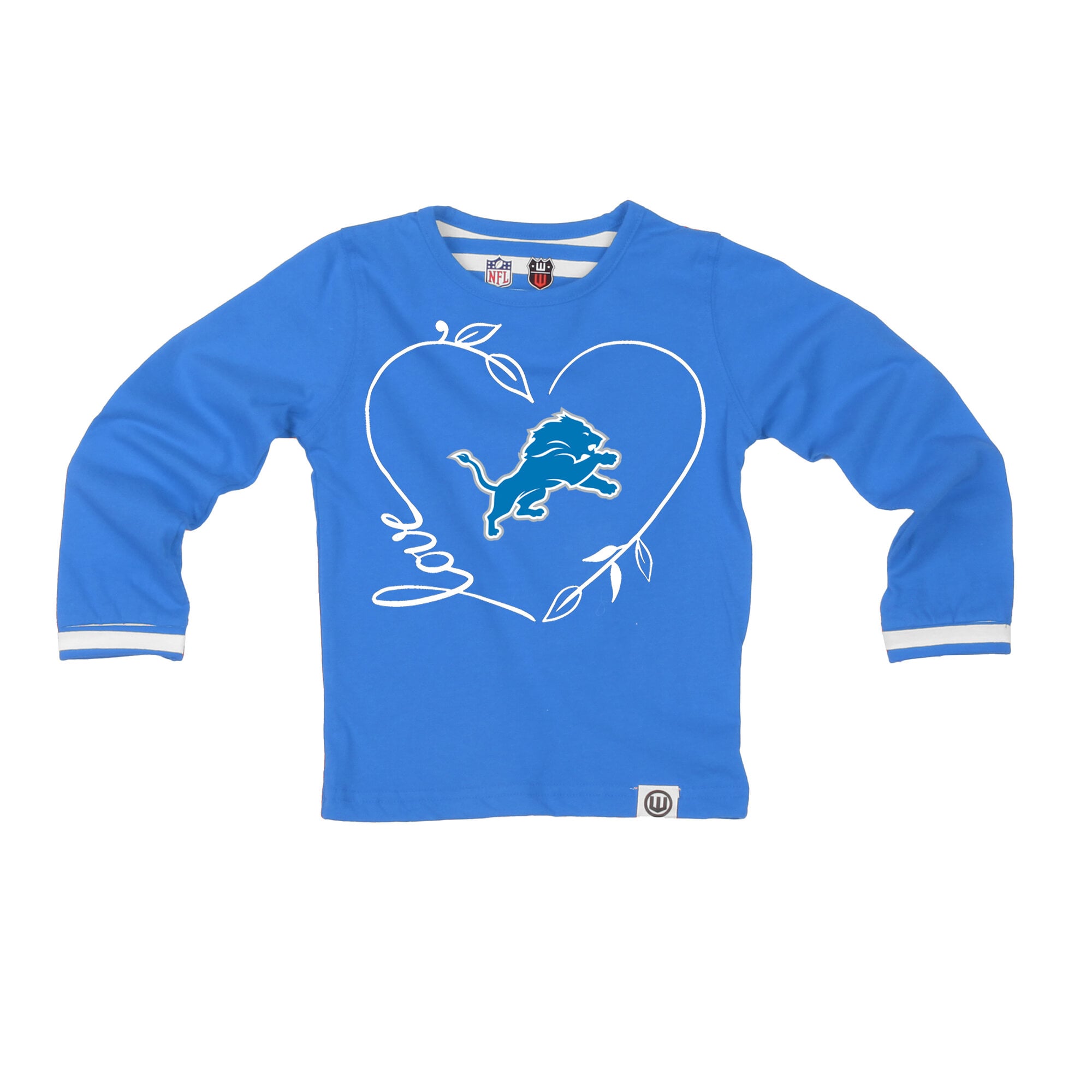 Ensemble pour petites filles Wes & Willy Lions de Détroit bleu avec cœur et rayures