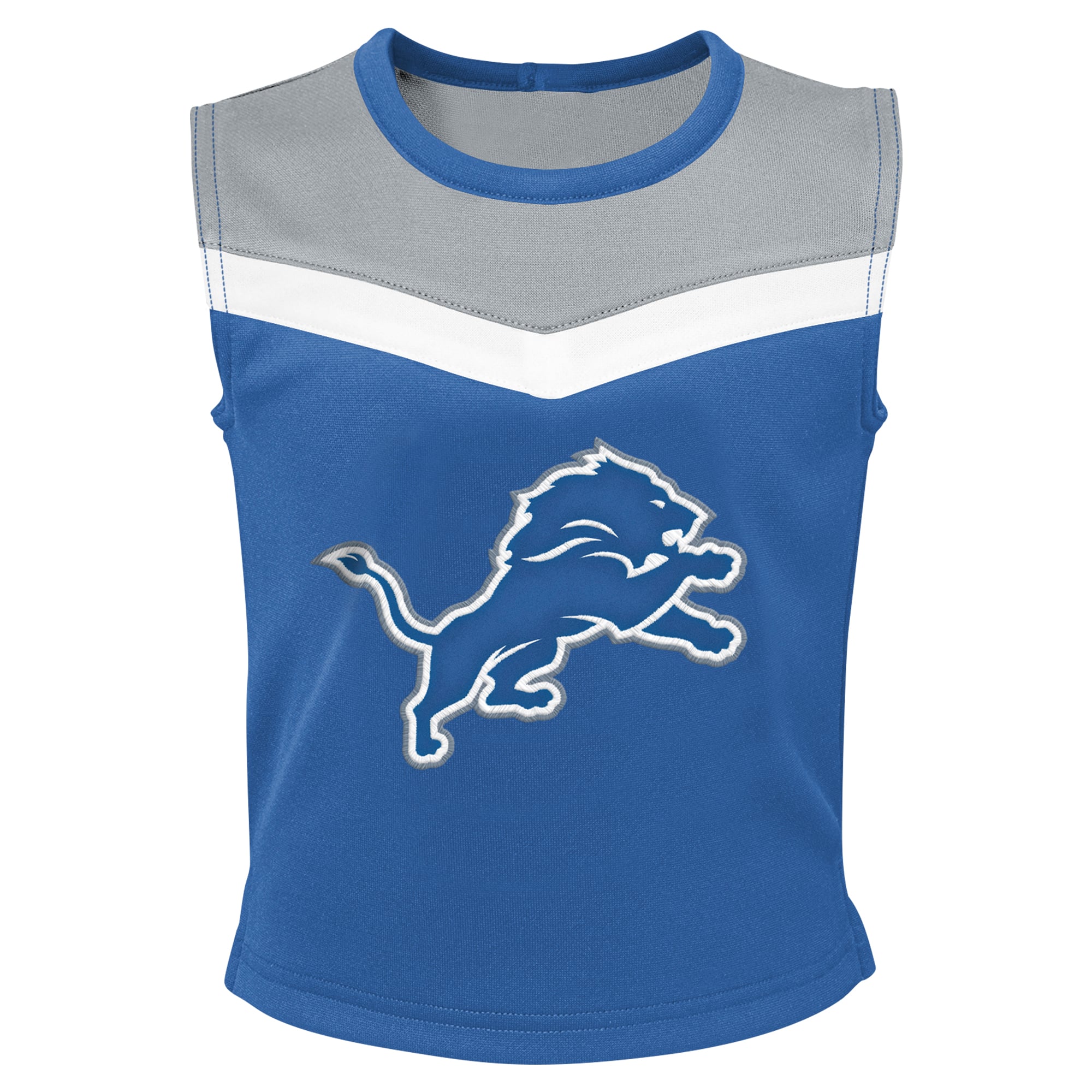 Girls Youth Blue Detroit Lions Spirit Two-Piece Cheerleader Set