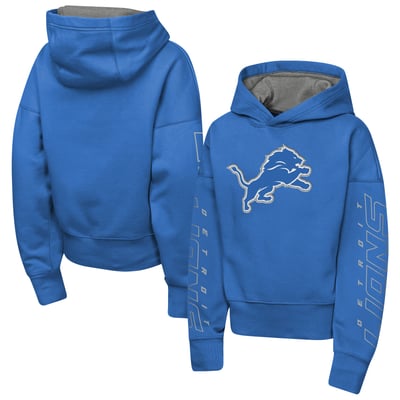 Detroit Lions Outerstuff Girls Youth Miss Tailgate Color Block Hoodie - Blue