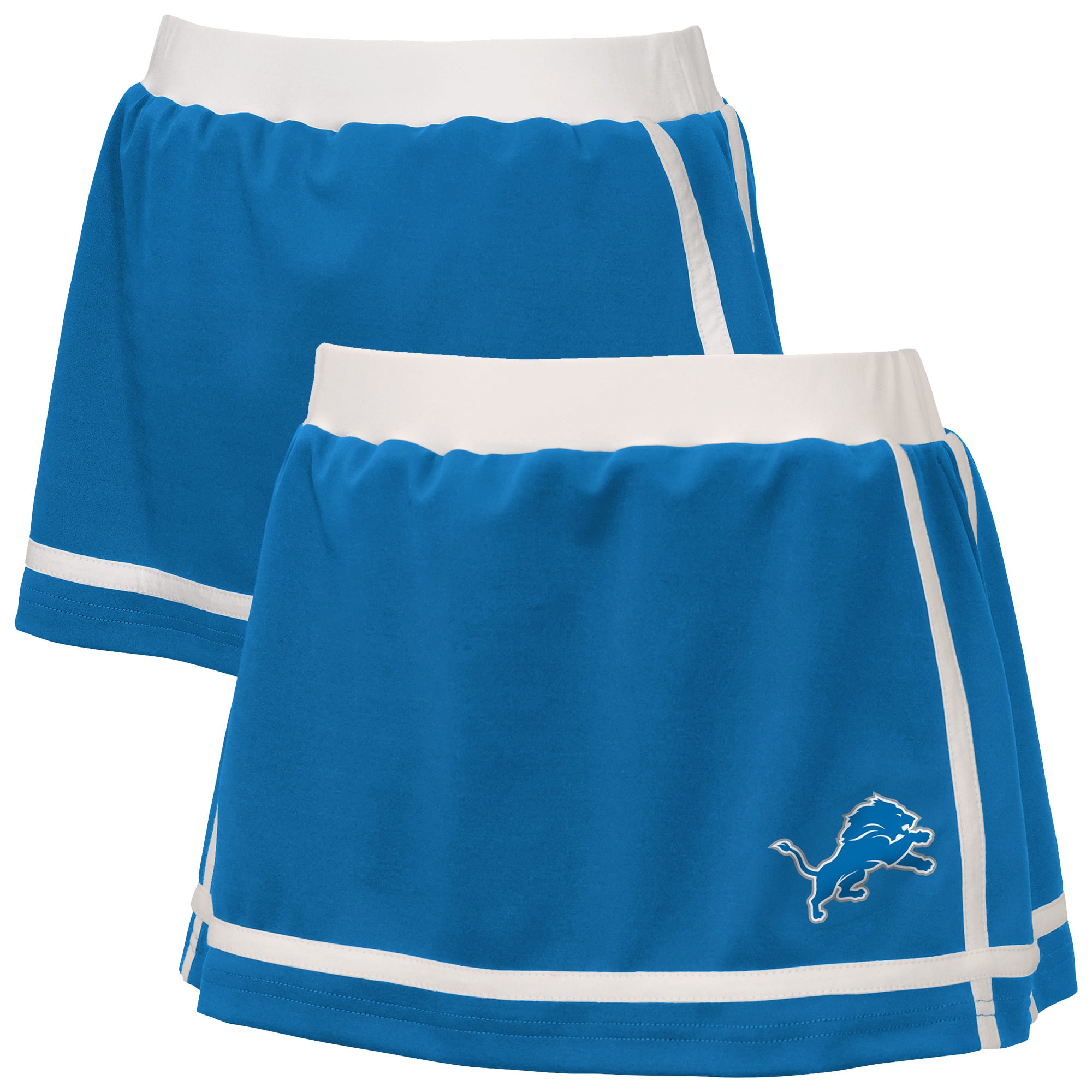 Jupe-short rayée bleue des équipes spéciales Lions de Détroit, par Erin Andrews, pour jeunes filles