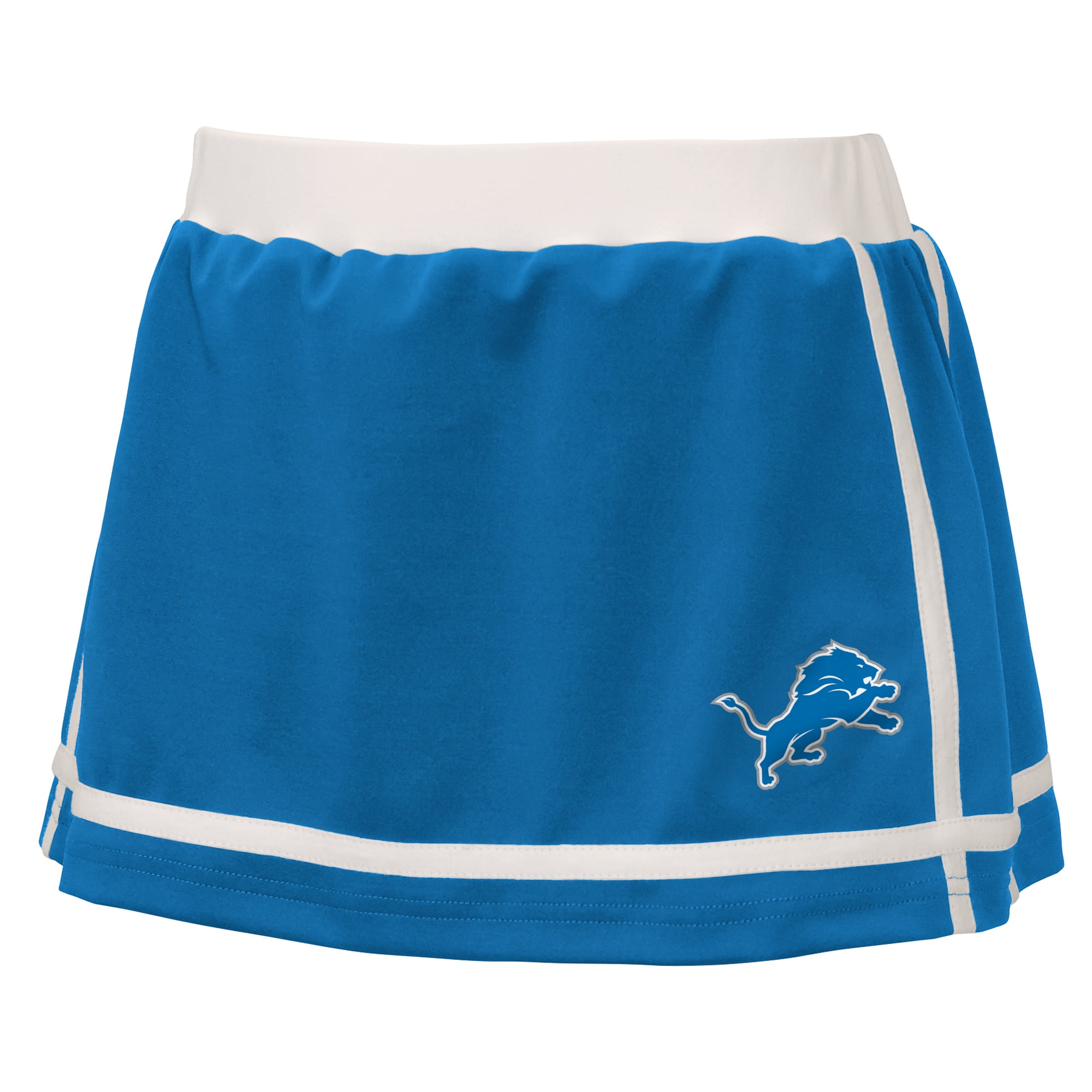 Jupe-short rayée bleue des équipes spéciales Lions de Détroit, par Erin Andrews, pour jeunes filles