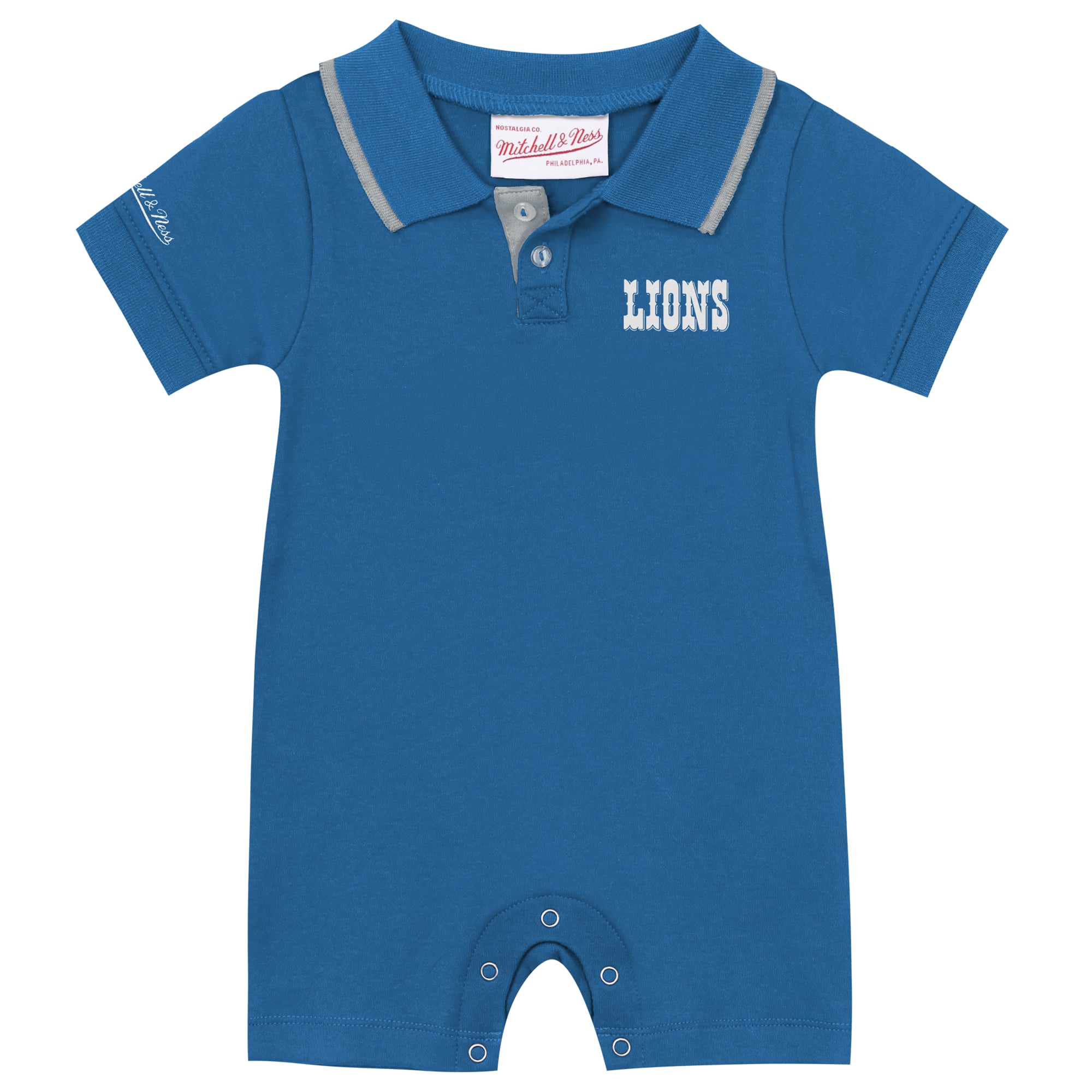 Grenouillère de rugby rétro Barry Sanders bleu Detroit Lions pour bébé Mitchell & Ness