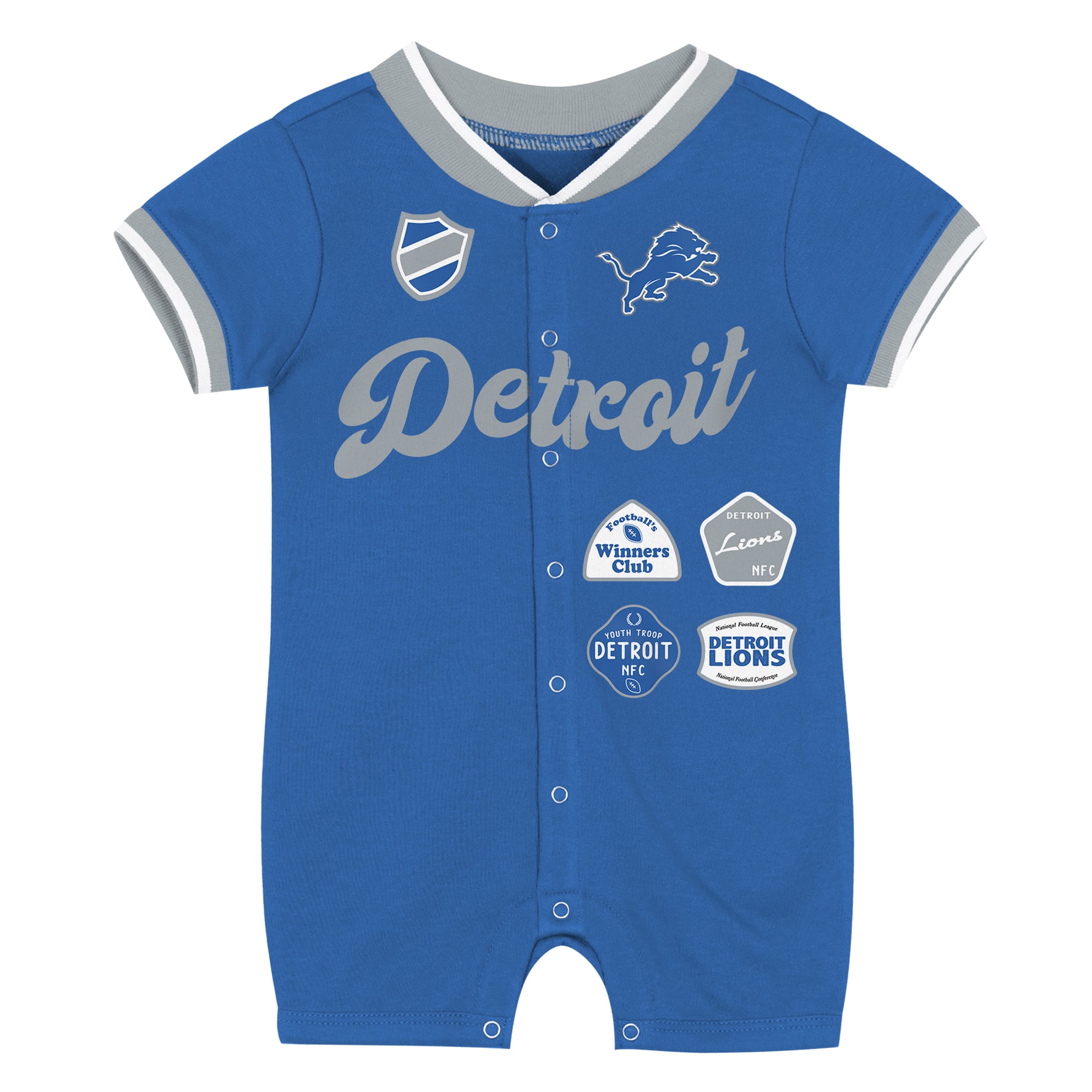 Grenouillère à pincement bleue pour bébé Outerstuff Detroit Lions