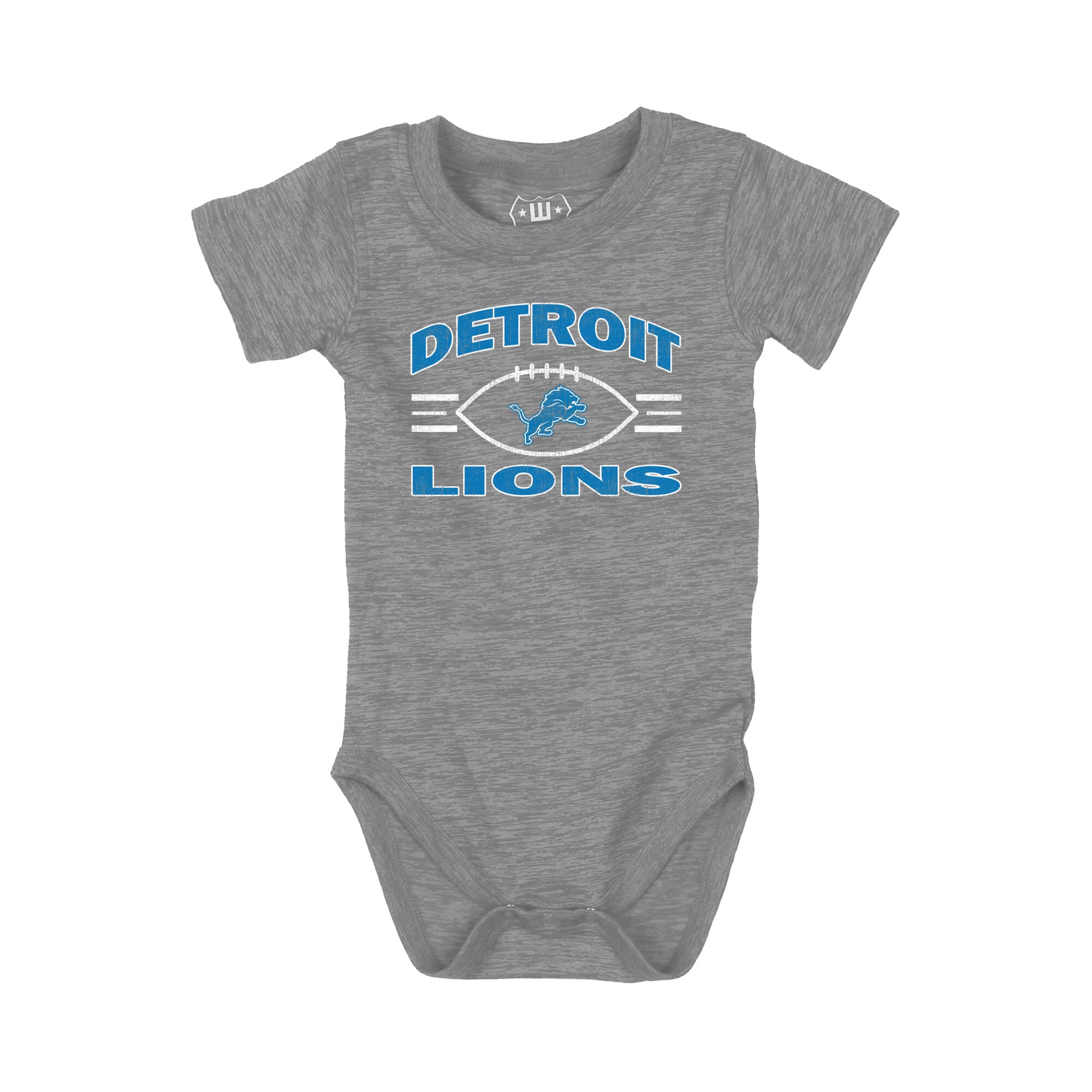 Ensemble body et short pour bébé Wes & Willy gris/bleu Detroit Lions Cloudy Yard Hopper