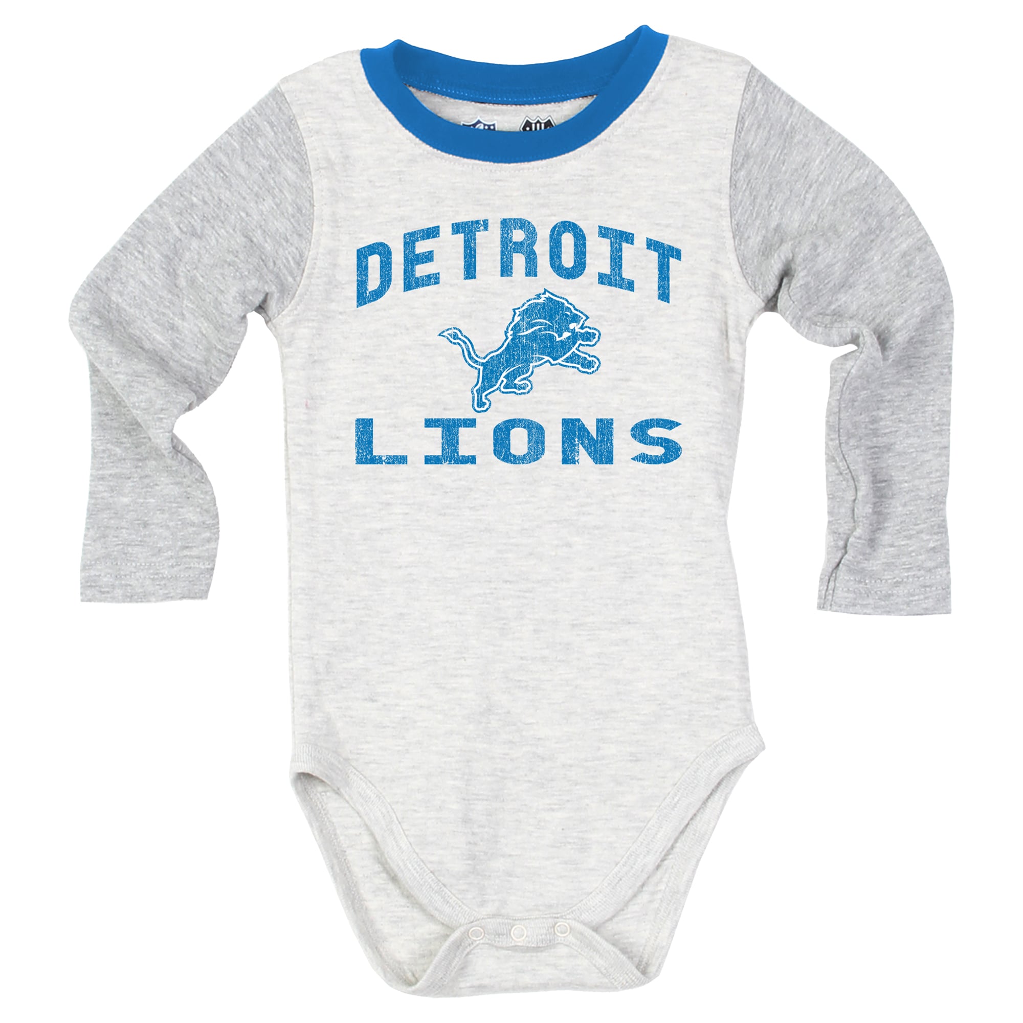 Ensemble body à manches longues et pantalon pour bébé Wes & Willy, gris chiné, Detroit Lions, Jie Hopper