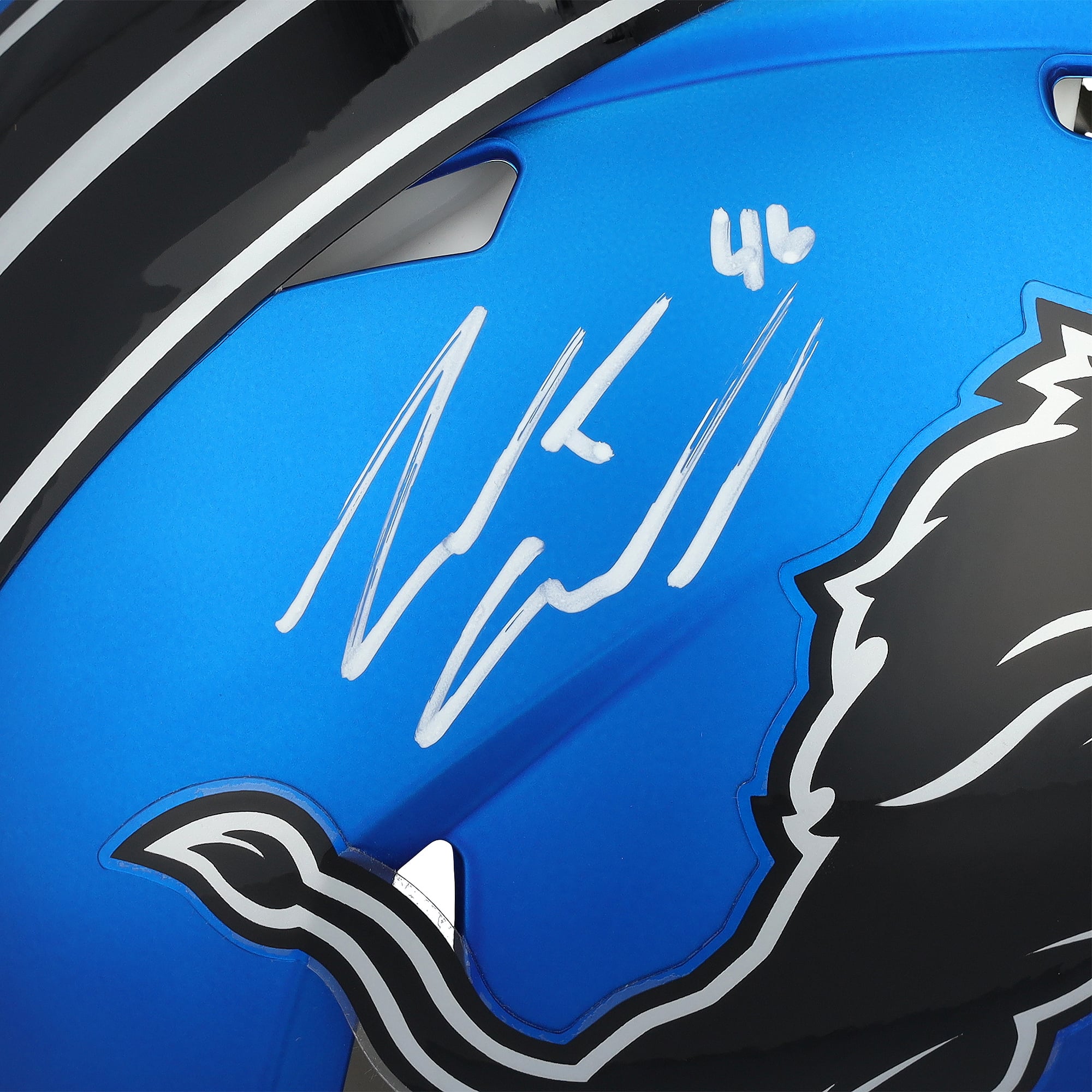 Jack Campbell Detroit Lions Autographed Riddell 2024 Alternate Speed Authentic Helmet