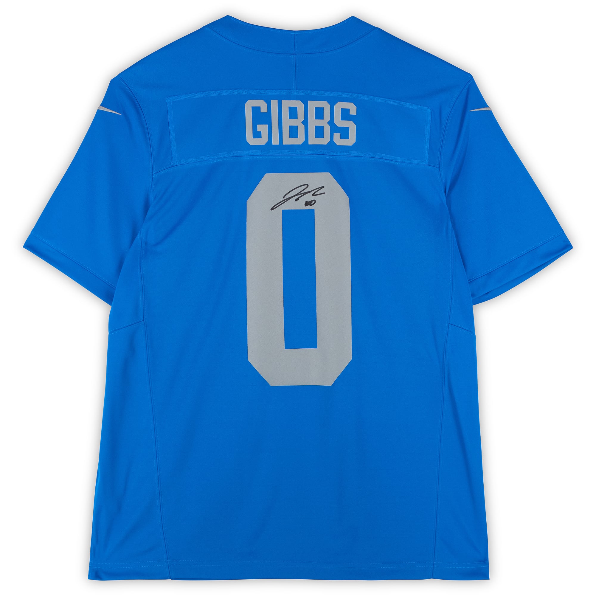 Jahmyr Gibbs Detroit Lions Autographed Blue Nike 2024 Alternate Vapor Fuse Limited Jersey