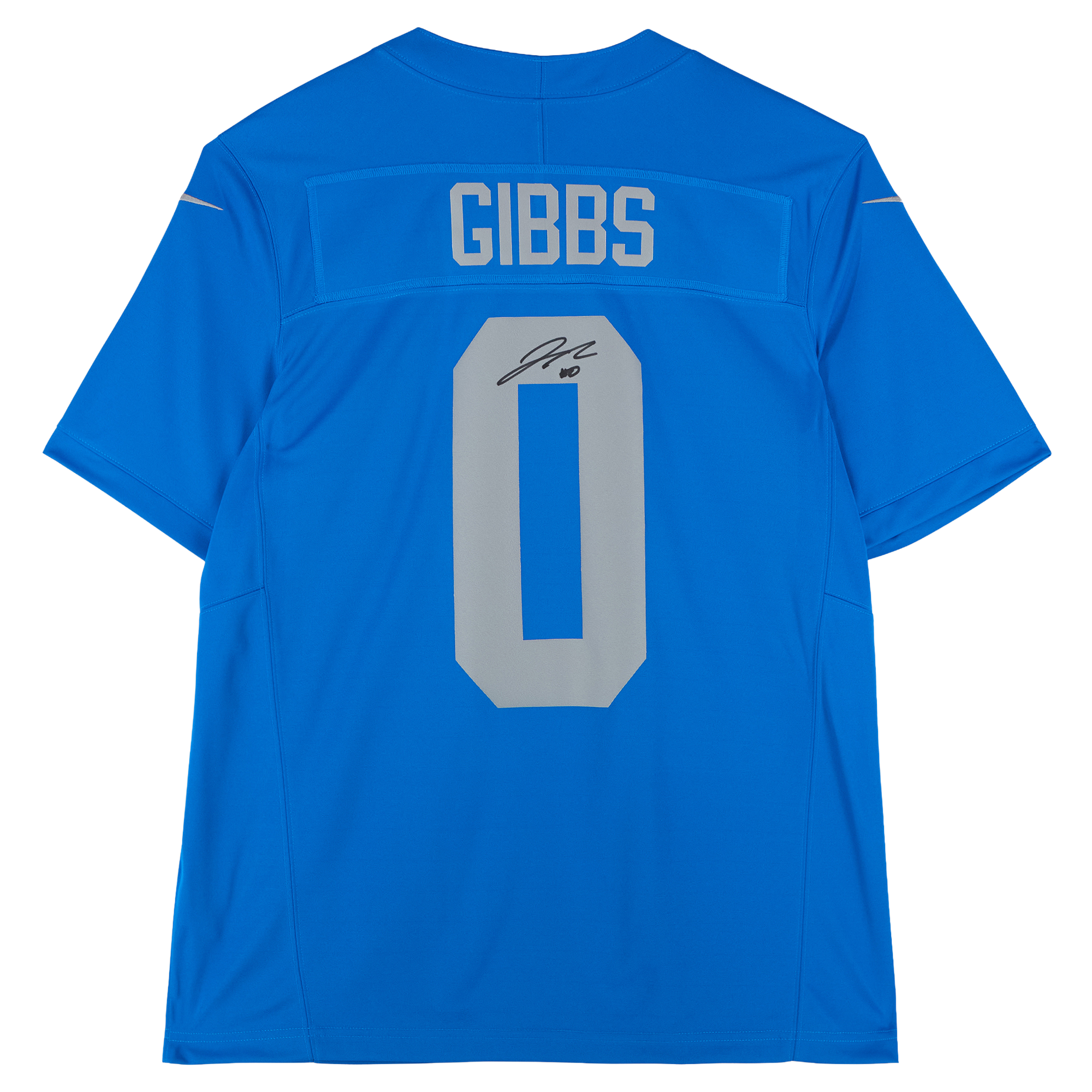 Jahmyr Gibbs Detroit Lions Autographed Blue Nike 2024 Alternate Vapor Fuse Limited Jersey