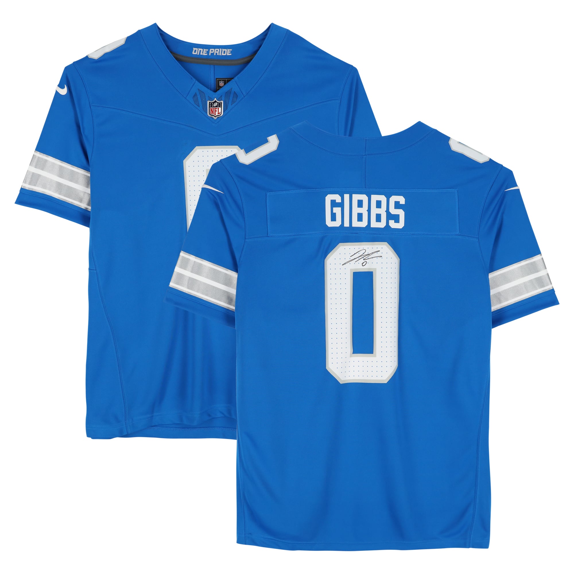 Jahmyr Gibbs Detroit Lions Autographed Blue Nike Vapor F.U.S.E. Limited Jersey