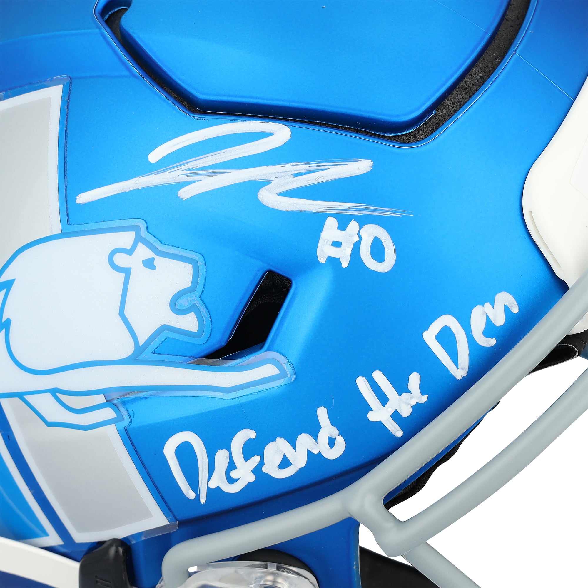 Casque Riddell Alternate Speed ​​Flex Authentic 2023 autographié par Jahmyr Gibbs des Detroit Lions avec inscription « Defend The Den »