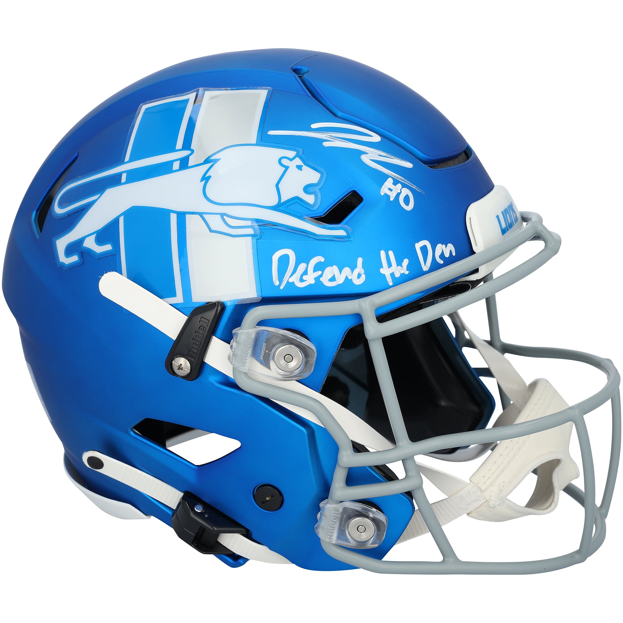 Casque Riddell Alternate Speed ​​Flex Authentic 2023 autographié par Jahmyr Gibbs des Detroit Lions avec inscription « Defend The Den »
