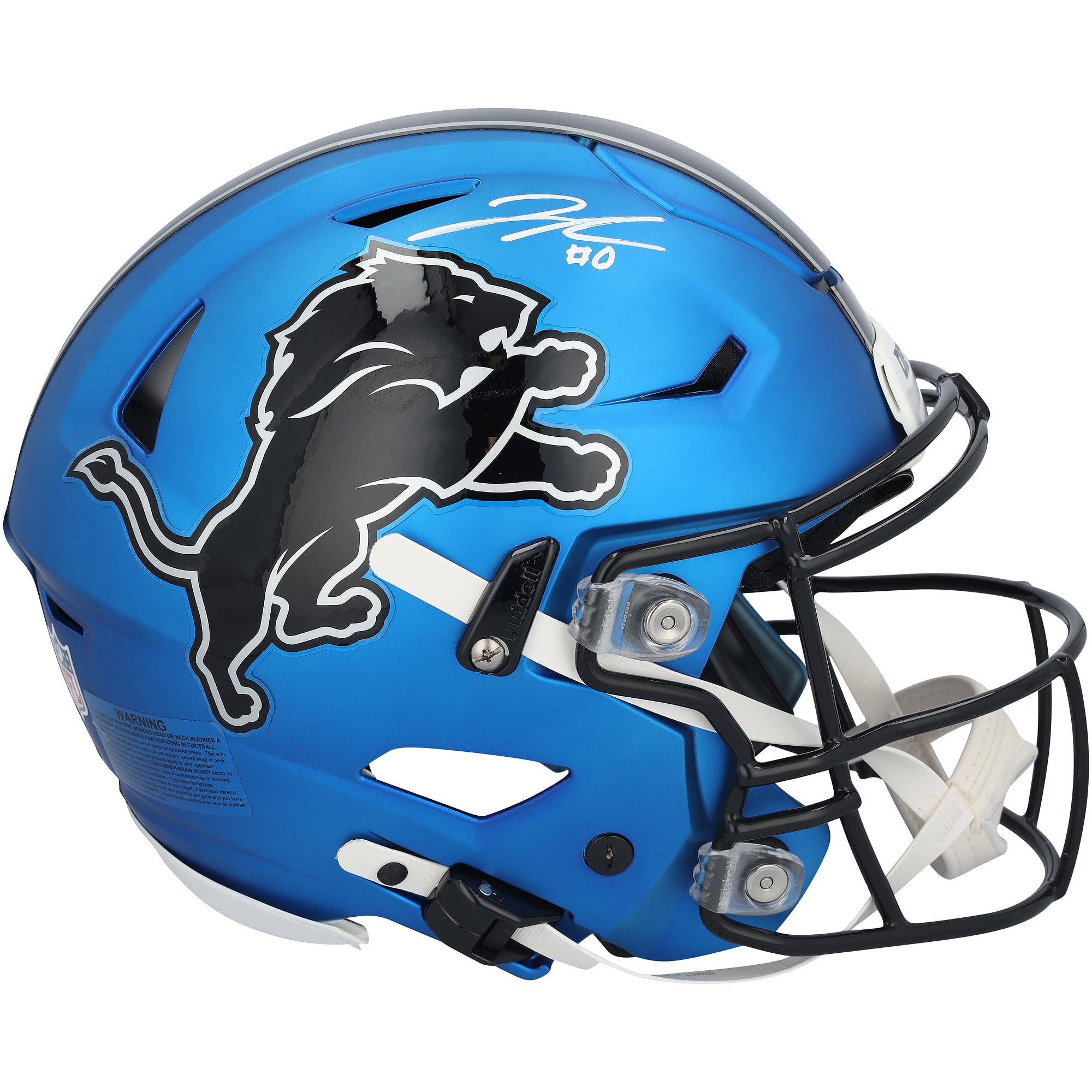Casque Riddell Alternate Speed ​​Flex Authentic autographié par Jahmyr Gibbs des Lions de Detroit
