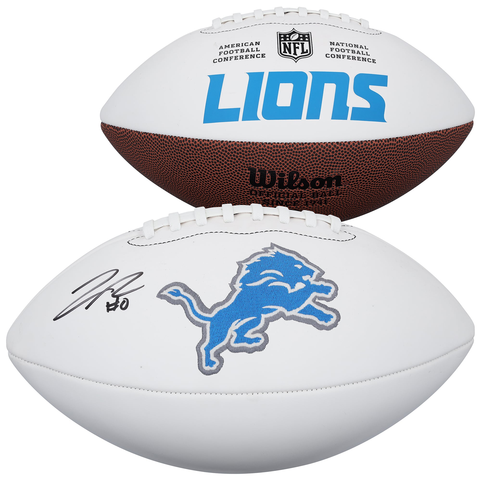 Jahmyr Gibbs Detroit Lions Autographed Wilson White Panel Football