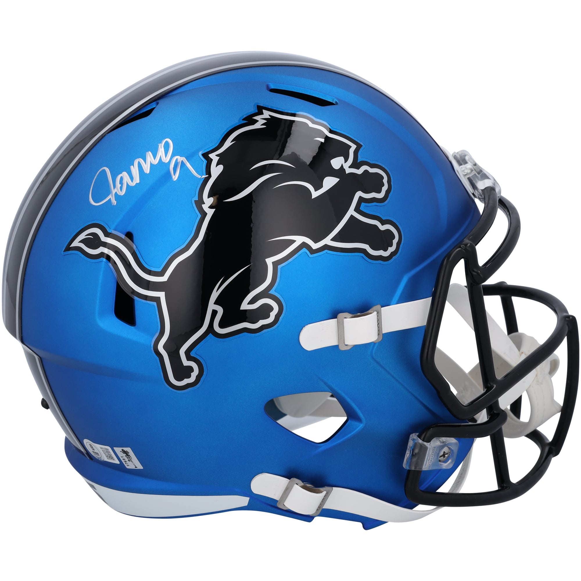 Jameson Williams Detroit Lions Autographed Riddell 2024 Alternate Speed Replica Helmet
