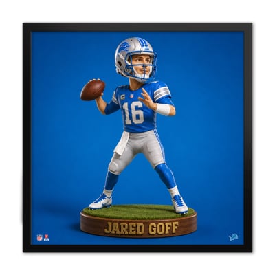 Jared Goff Detroit Lions 13" x 13" Bobblehead Framed Print