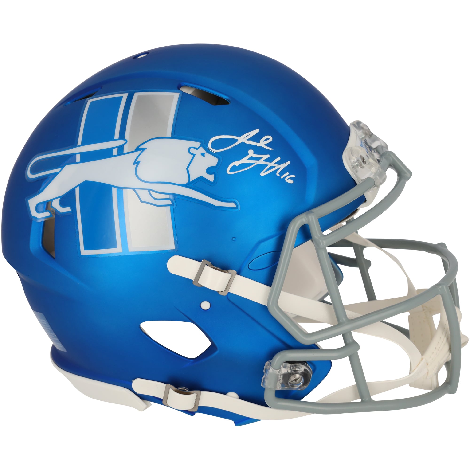 Casque authentique Riddell 2023 Alternate Speed ​​autographié par Jared Goff des Detroit Lions