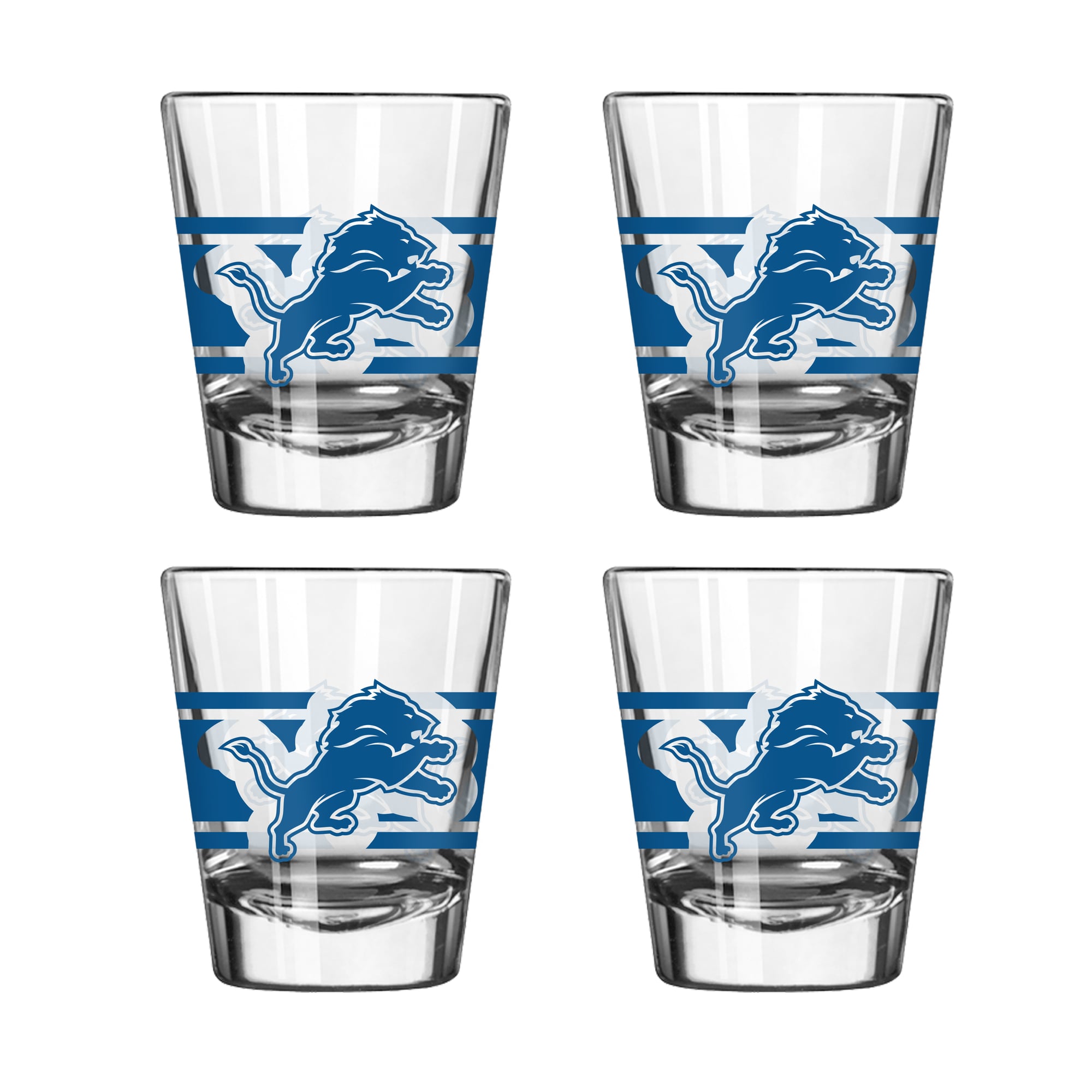 Ensemble de quatre verres à shot rayés Logo Brands Detroit Lions