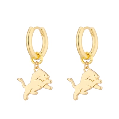 Detroit Lions LUV AJ  Logo Charm Huggie Earrings 
