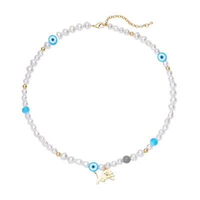 Detroit Lions LUV AJ Pearl Bead Logo Necklace