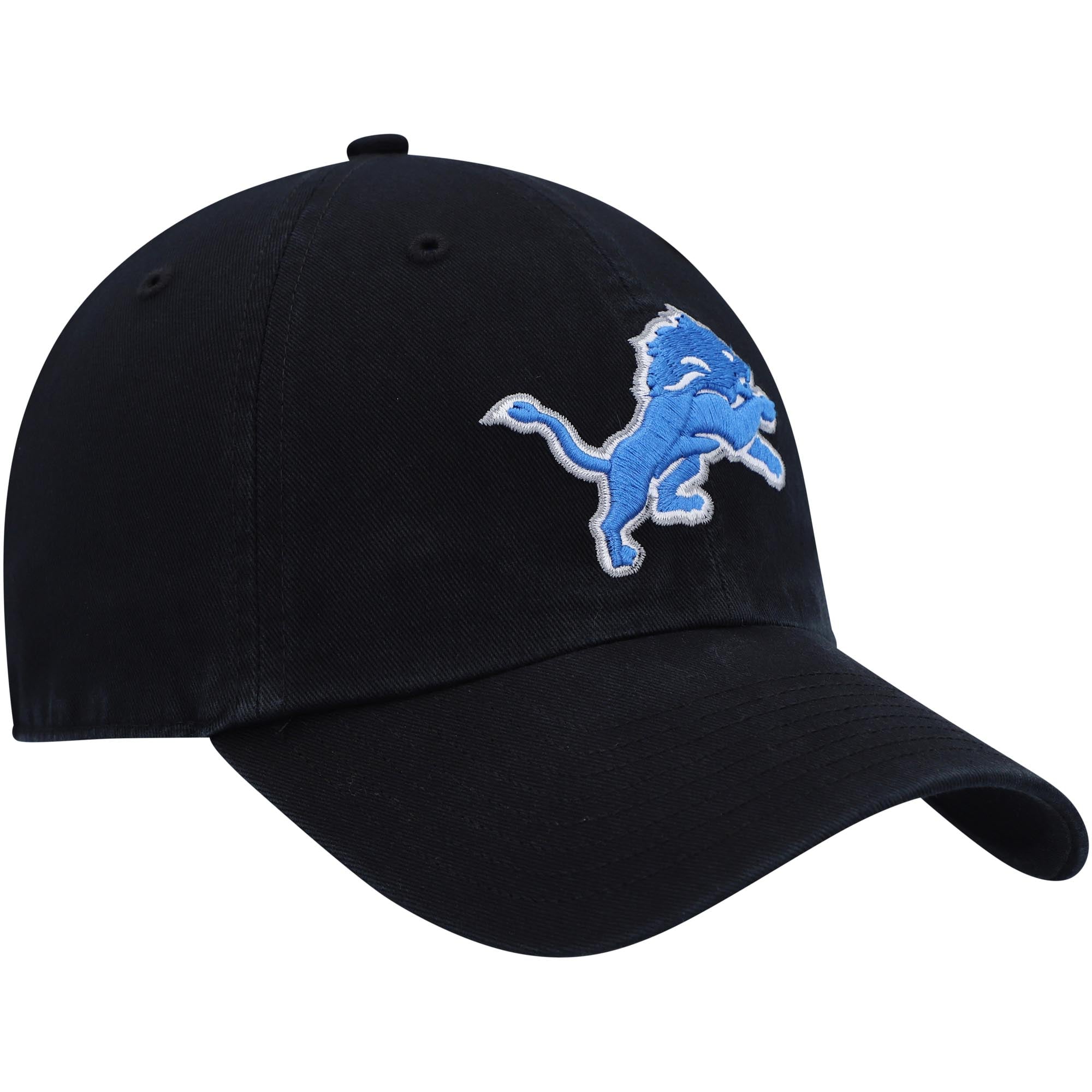 Men's '47 Black Detroit Lions Clean Up Alternate Adjustable Hat